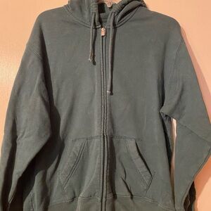 Hollister Green Zip Up Sweater Casual Fit